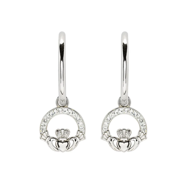 Shanore Sterling Silver Claddagh Hoop Earrings