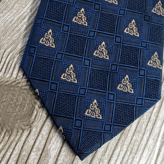 Patrick Francis Navy Trinity Knot 100% Silk Tie