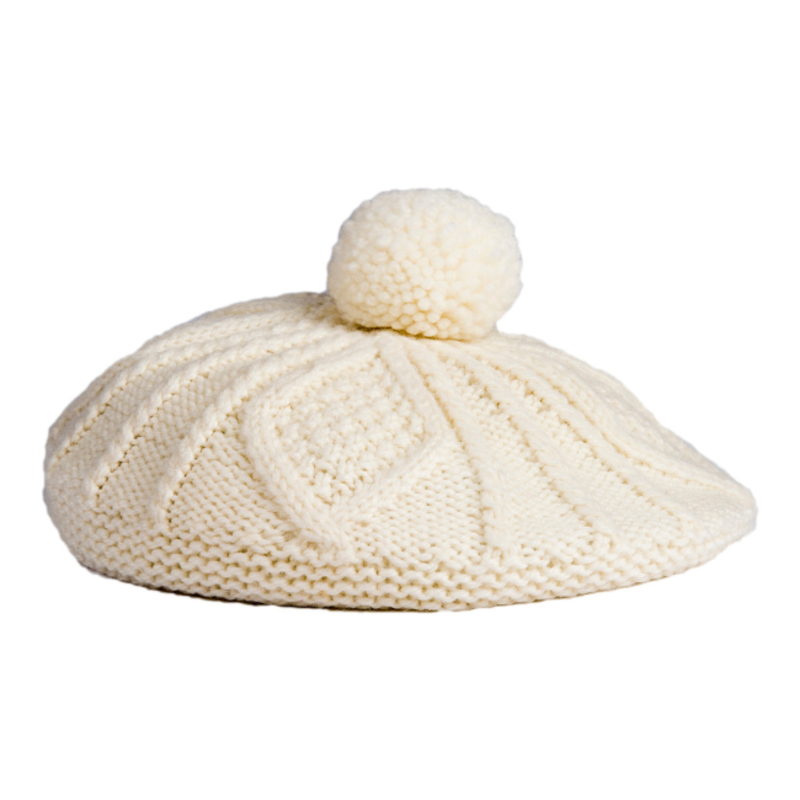 Aran Woollen Mills Natural Ladies Wool Beret