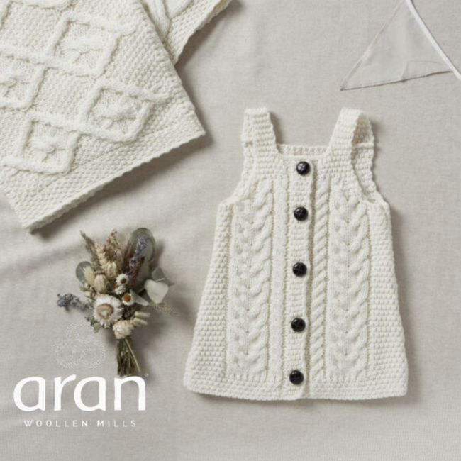 Aran Woollen Mills Baby Wool Dress in Natural