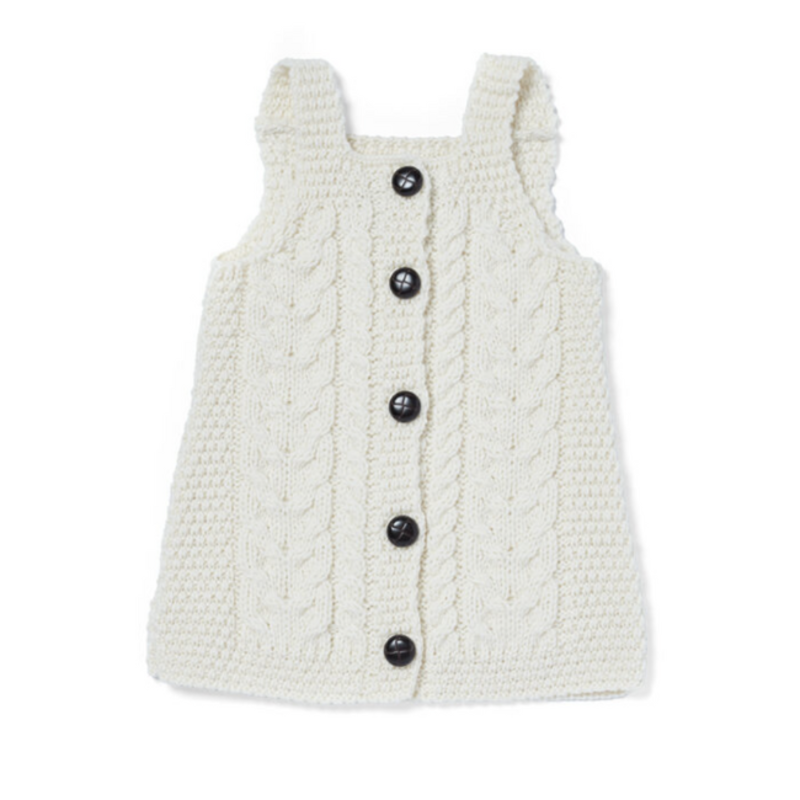Aran Woollen Mills Baby Wool Dress w/ Buttons: