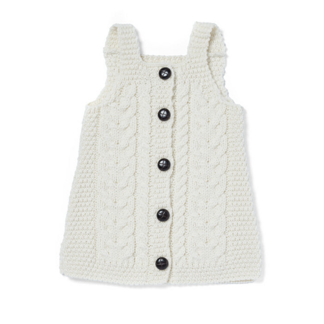 Aran Woollen Mills Baby Wool Dress in Natural