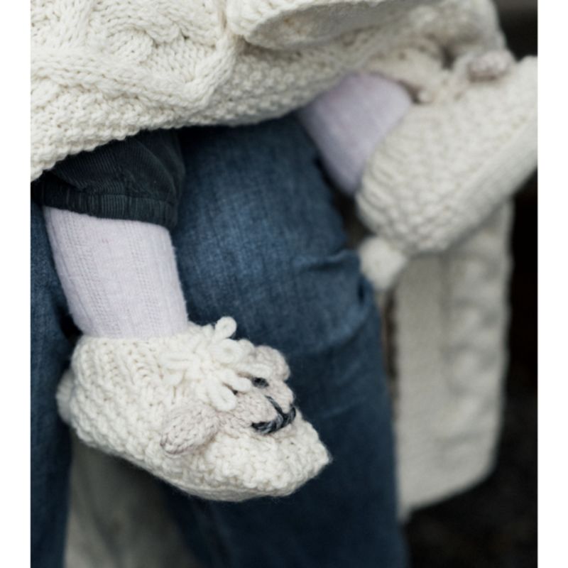 Aran Woollen Mills Baby Shepley Slippers: Natural