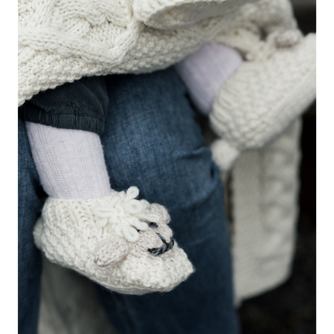 Aran Woollen Mills Baby Shepley Slippers: Natural