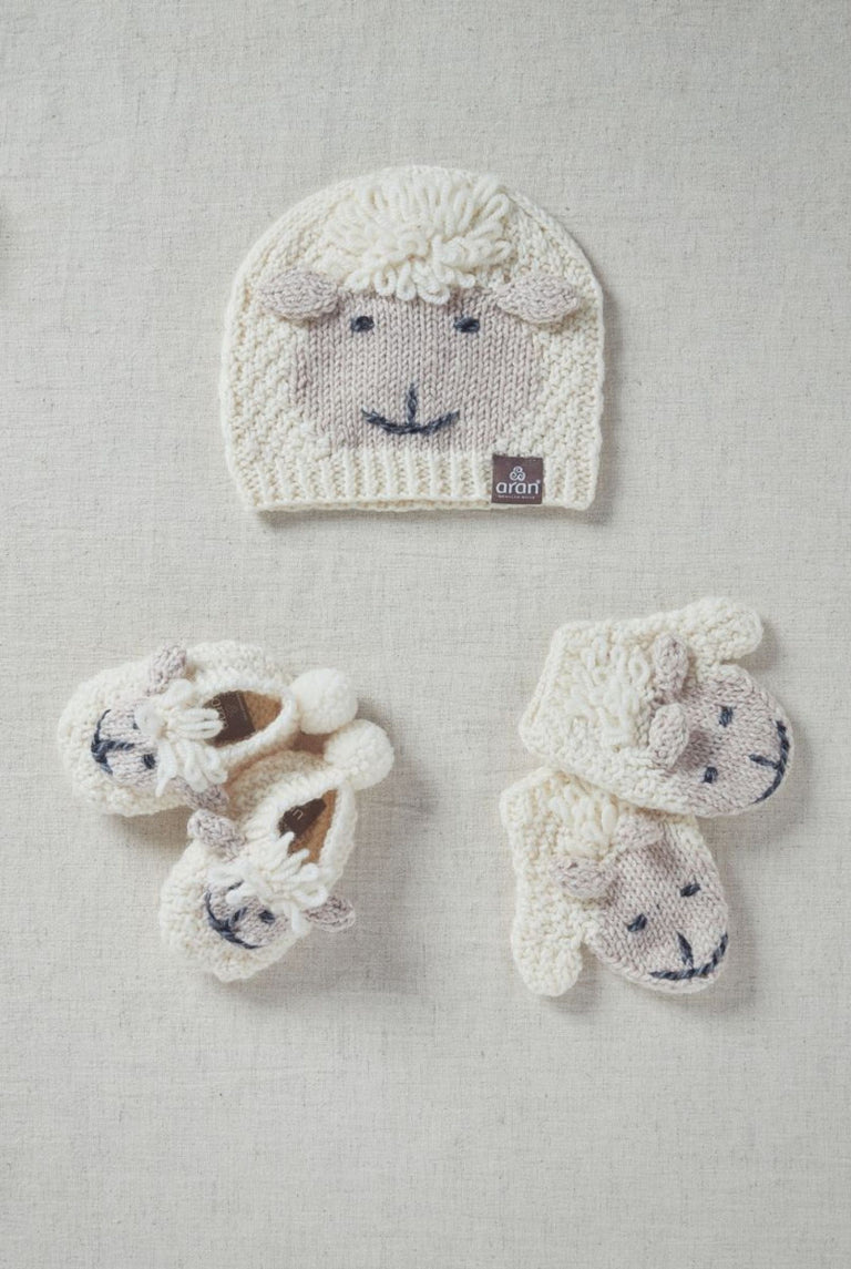 Aran Woollen Mills Baby Shepley Slippers: Natural