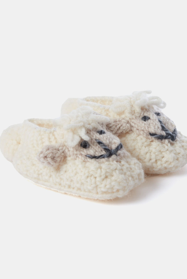Aran Woollen Mills Baby Shepley Slippers: Natural