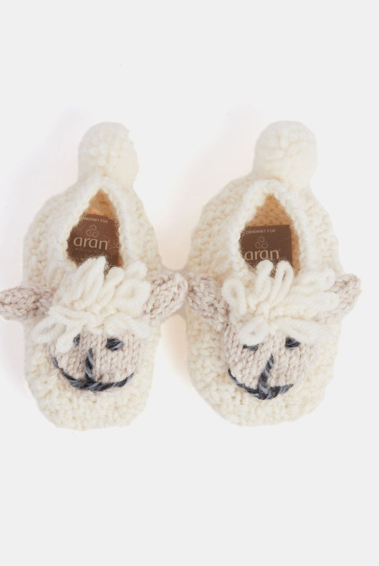 Aran Woollen Mills Baby Shepley Slippers: Natural