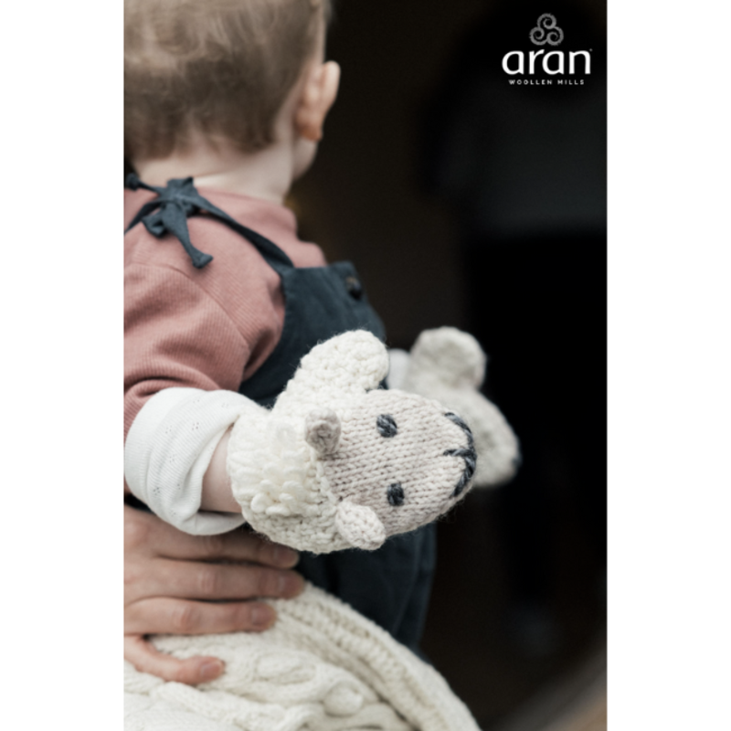 Aran Woollen Mills Baby Shepley Mittens: Natural