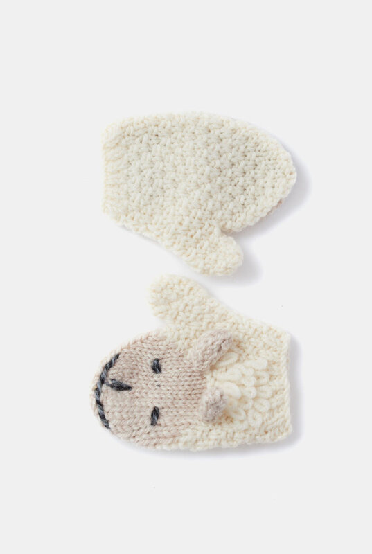 Aran Woollen Mills Baby Shepley Mittens: Natural