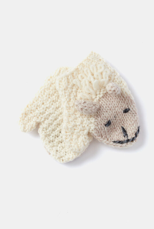 Aran Woollen Mills Baby Shepley Mittens: Natural