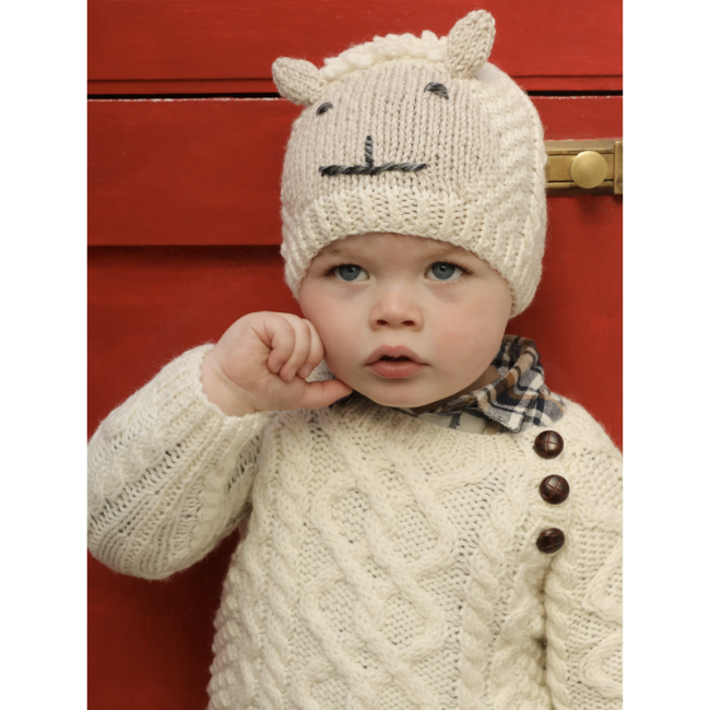 Aran Woollen Mills Baby Shepley Hat: Oatmeal