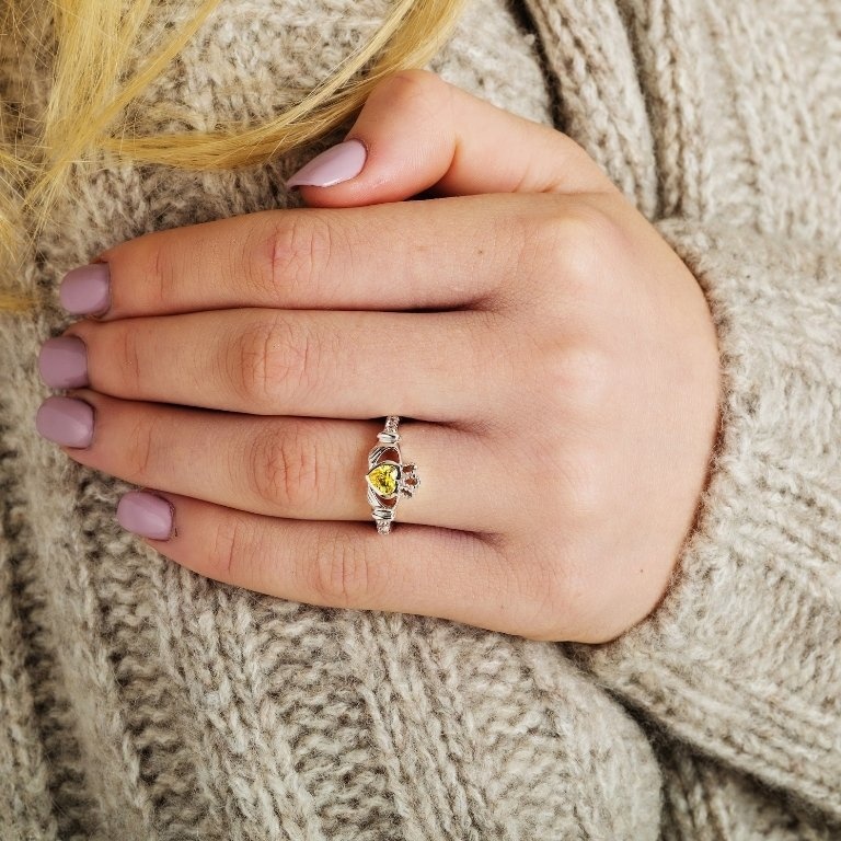 Shanore Sterling Silver August Birthstone Claddagh Ring