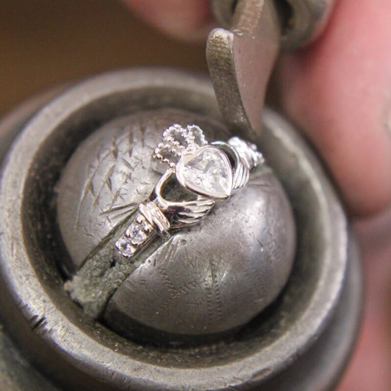 Shanore S/S April Birthstone Claddagh Ring