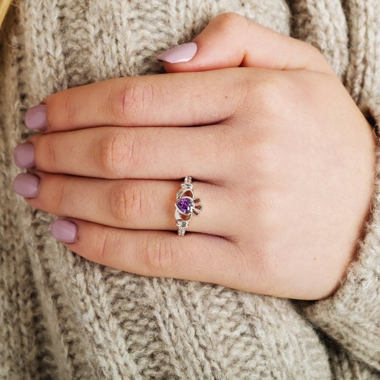 Shanore Sterling Silver June Birthstone Claddagh Ring