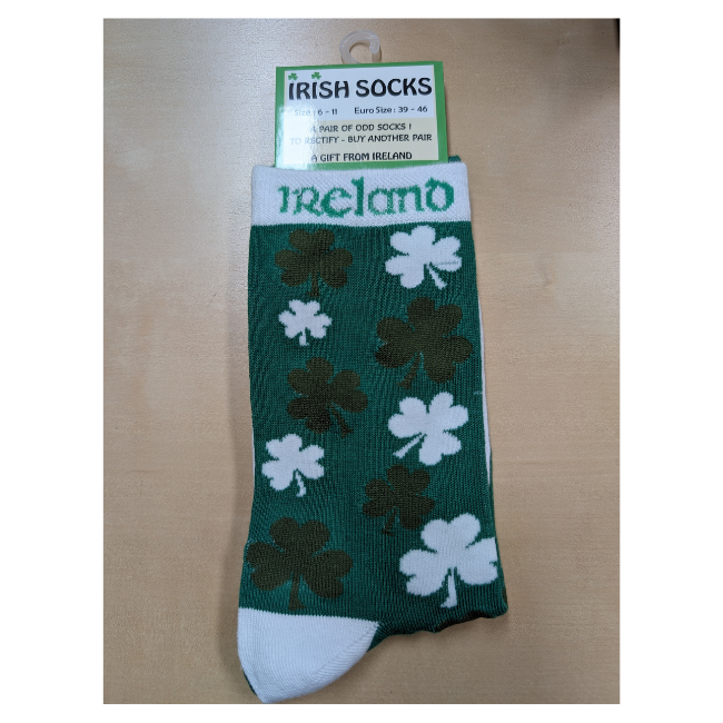 Liffey Artefacts Shamrock Socks: Odd Pair