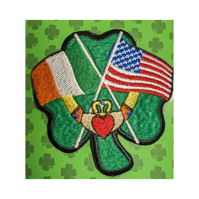 Liffey Artefacts Embroidered Irish/American Badge Patch