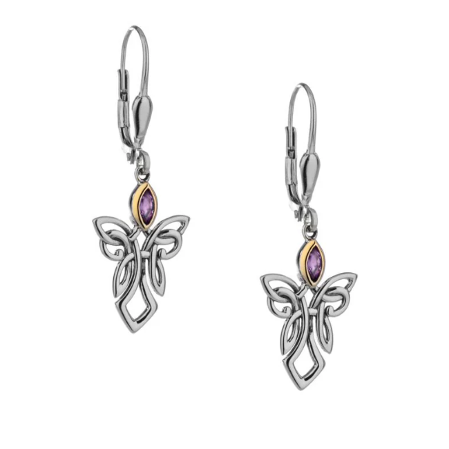 Keith Jack Silver + 10k Guardian Angel Earrings by Keith Jack