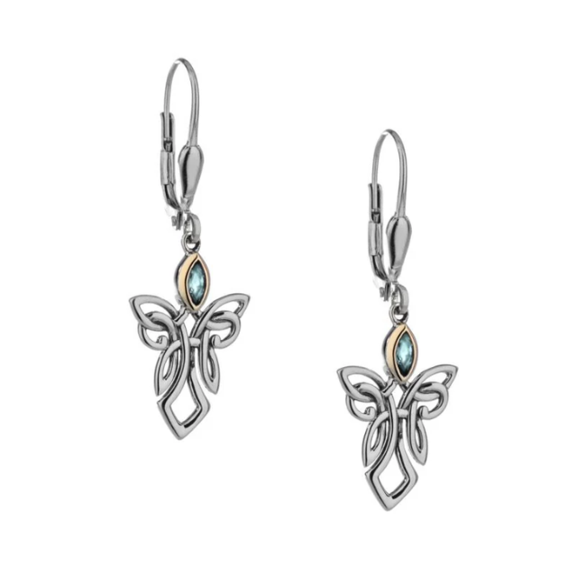 Keith Jack Silver + 10k Guardian Angel Earrings by Keith Jack