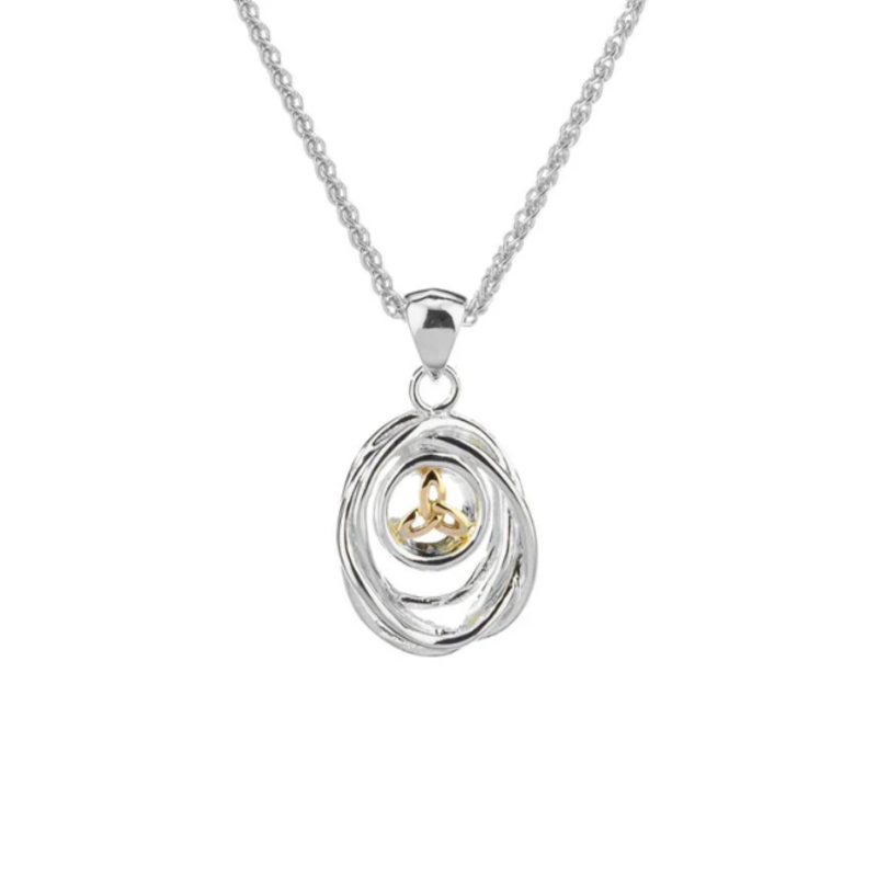 Keith Jack S/S + 10k Cradle of Life Necklace (Small)