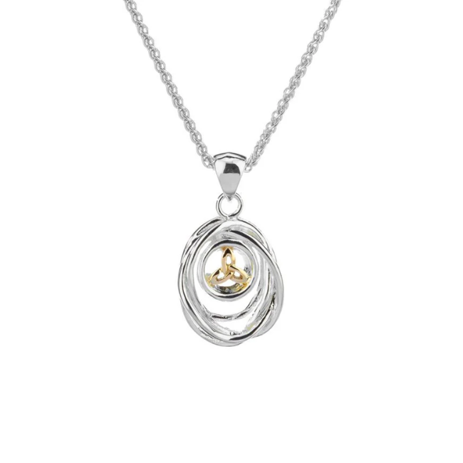 Keith Jack S/S + 10k Cradle of Life Necklace (Small)