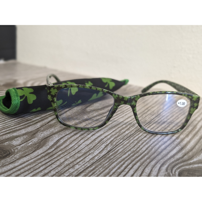 Timeless Irish Treasure Shamrock Reading Glasses