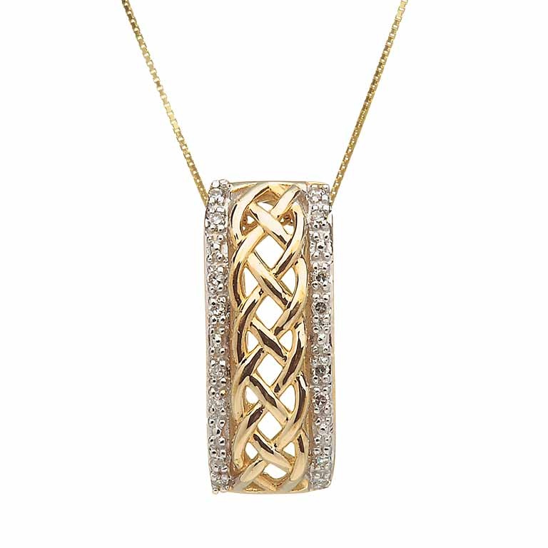 Shanore 10k Y Gold Celtic Knot Design Diamond Necklace