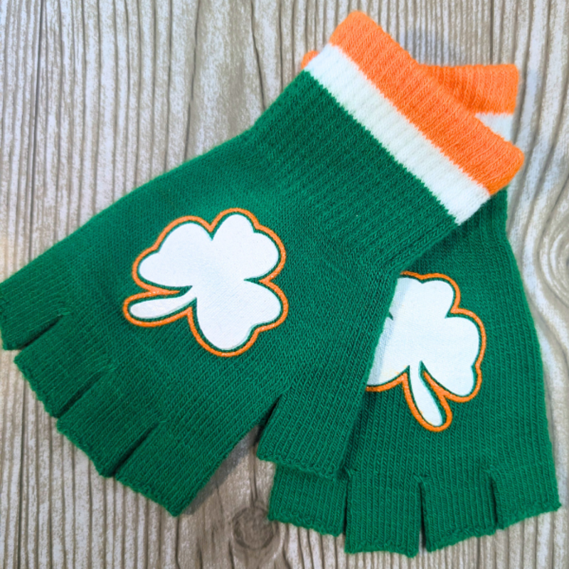 Burke and Hogan Shamrock Knit Fingerless Gloves