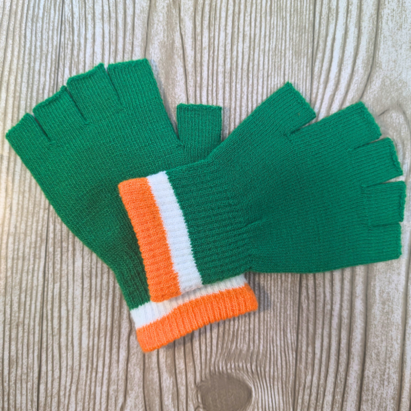 Burke and Hogan Shamrock Knit Fingerless Gloves