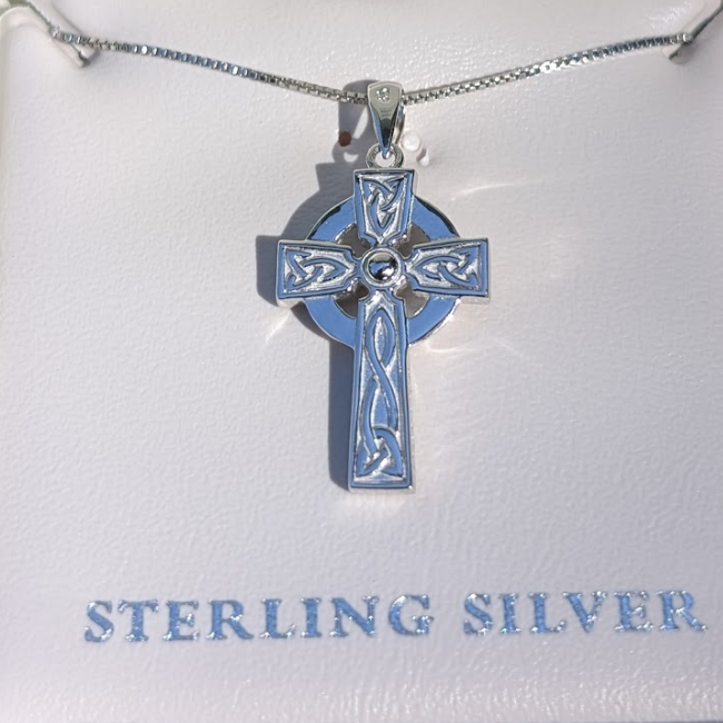 Solvar Connemara Marble Cross Pendant - Double Sided