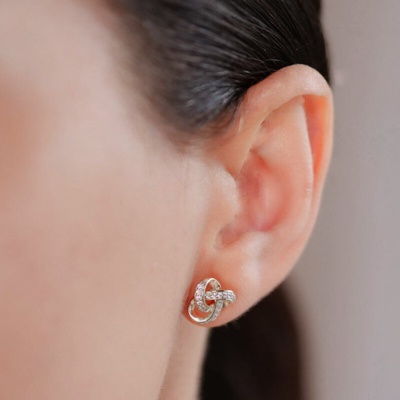 Shanore Rounded Trinity Knot Swarovski Crystal Earrings