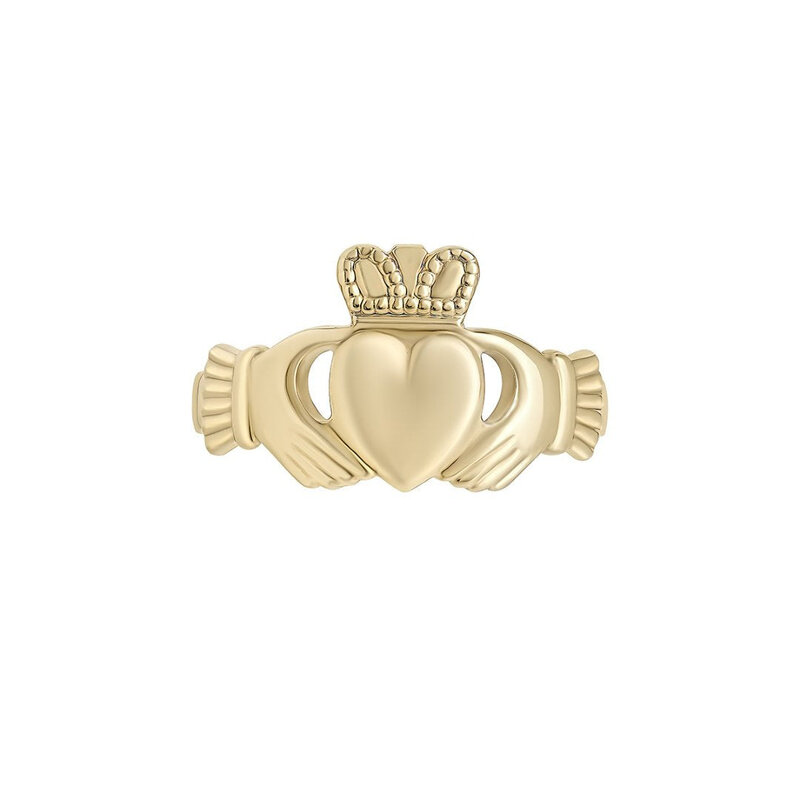 Solvar 10k Gold Mens Claddagh Ring
