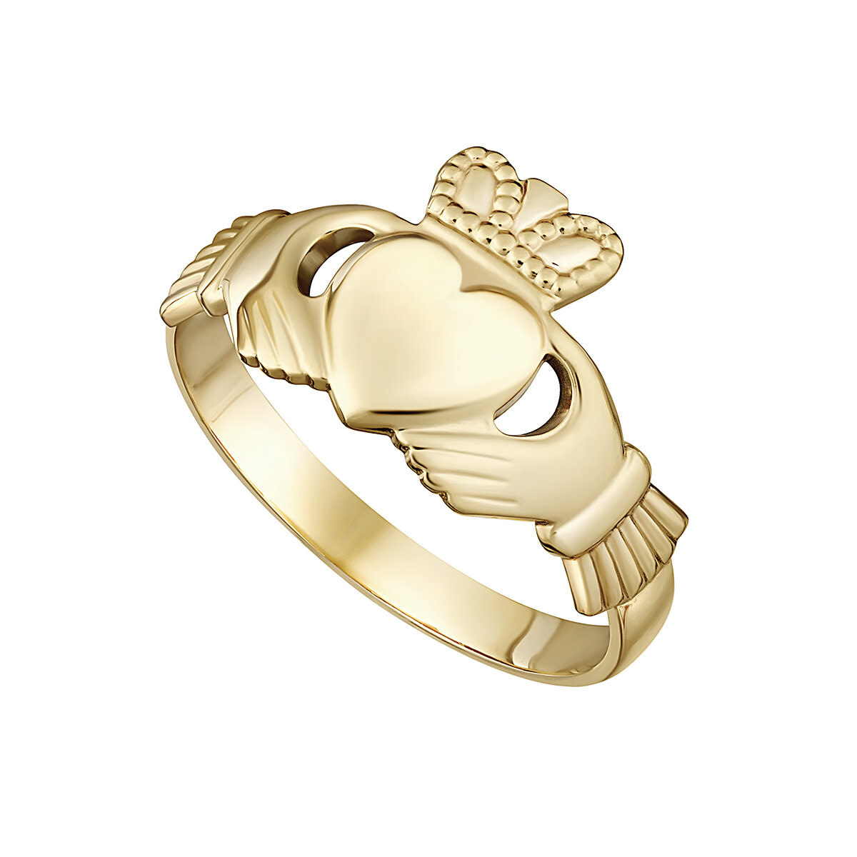 Solvar 10k Gold Mens Claddagh Ring