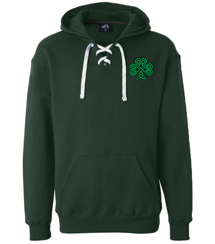 Coastal Tees Green Celtic Shamrock 'Hockey' Hoodie