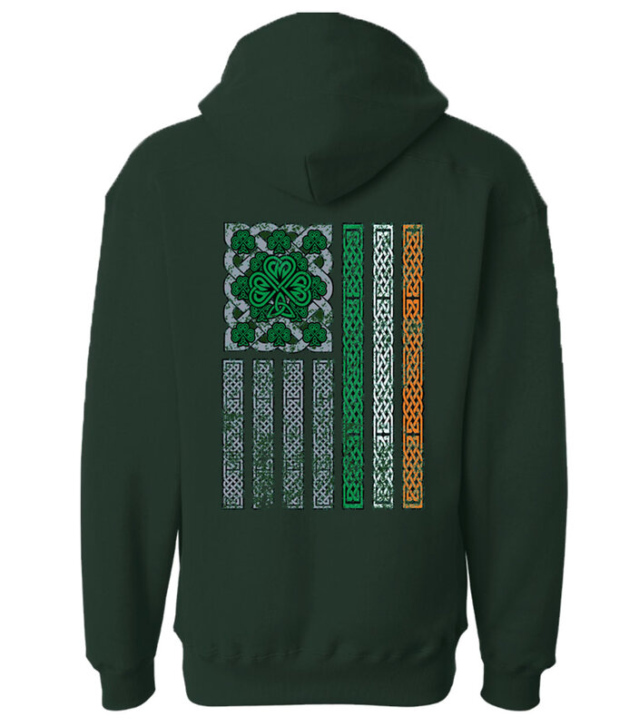 Coastal Tees Green Celtic Shamrock 'Hockey' Hoodie