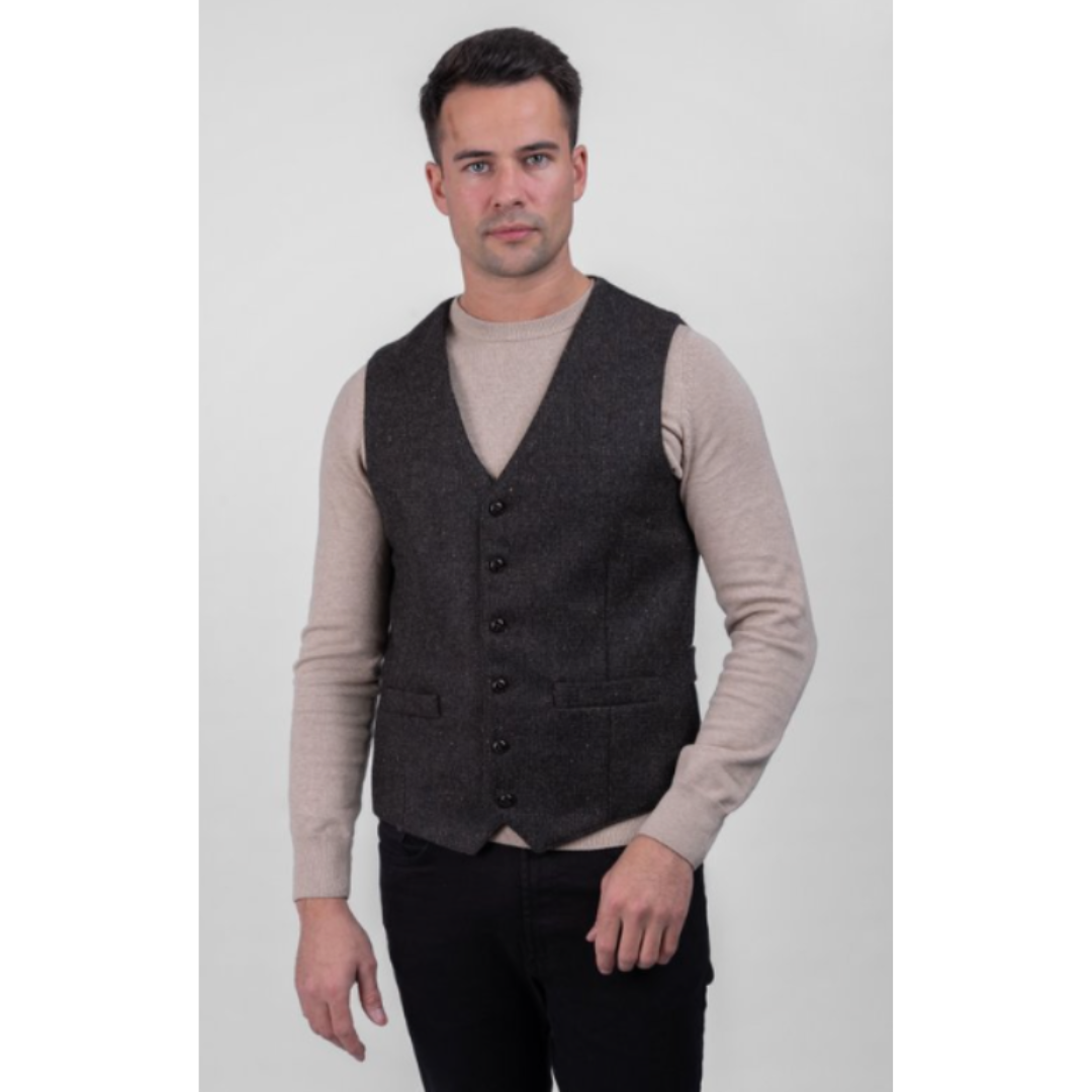 Celtic Tweeds Brown Tweed Waistcoast(Classic):
