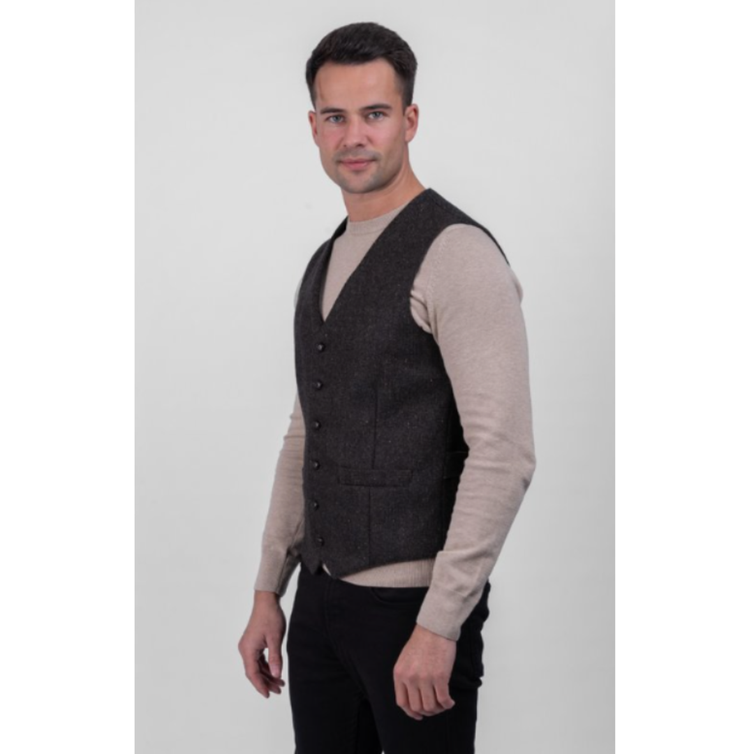 Celtic Tweeds Brown Tweed Waistcoast (Classic)