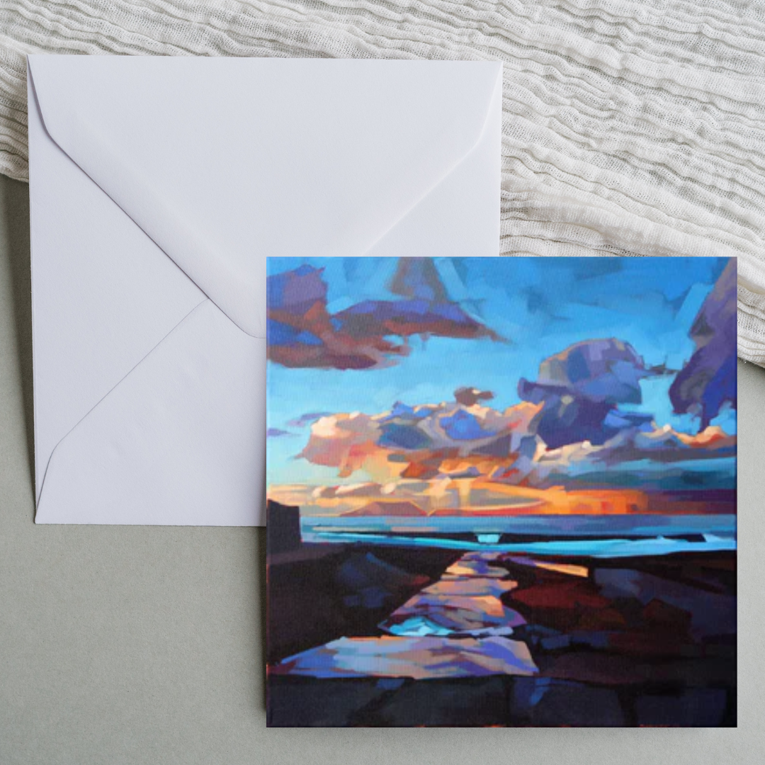 Kevin Lowery Art 6x6 Blank Card: Willows Wake III