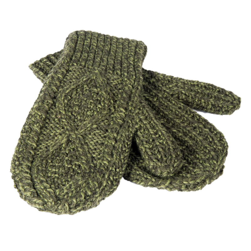 Aran Woollen Mills Handknit Aran Wool Mittens