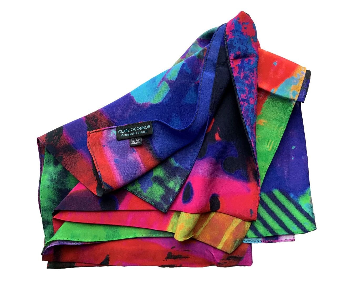 Clare O'Connor 100% Silk Multi-Color Scarf