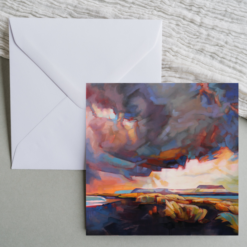 Kevin Lowery Art 6x6 Blank Card: Streedagh II, Benbulben