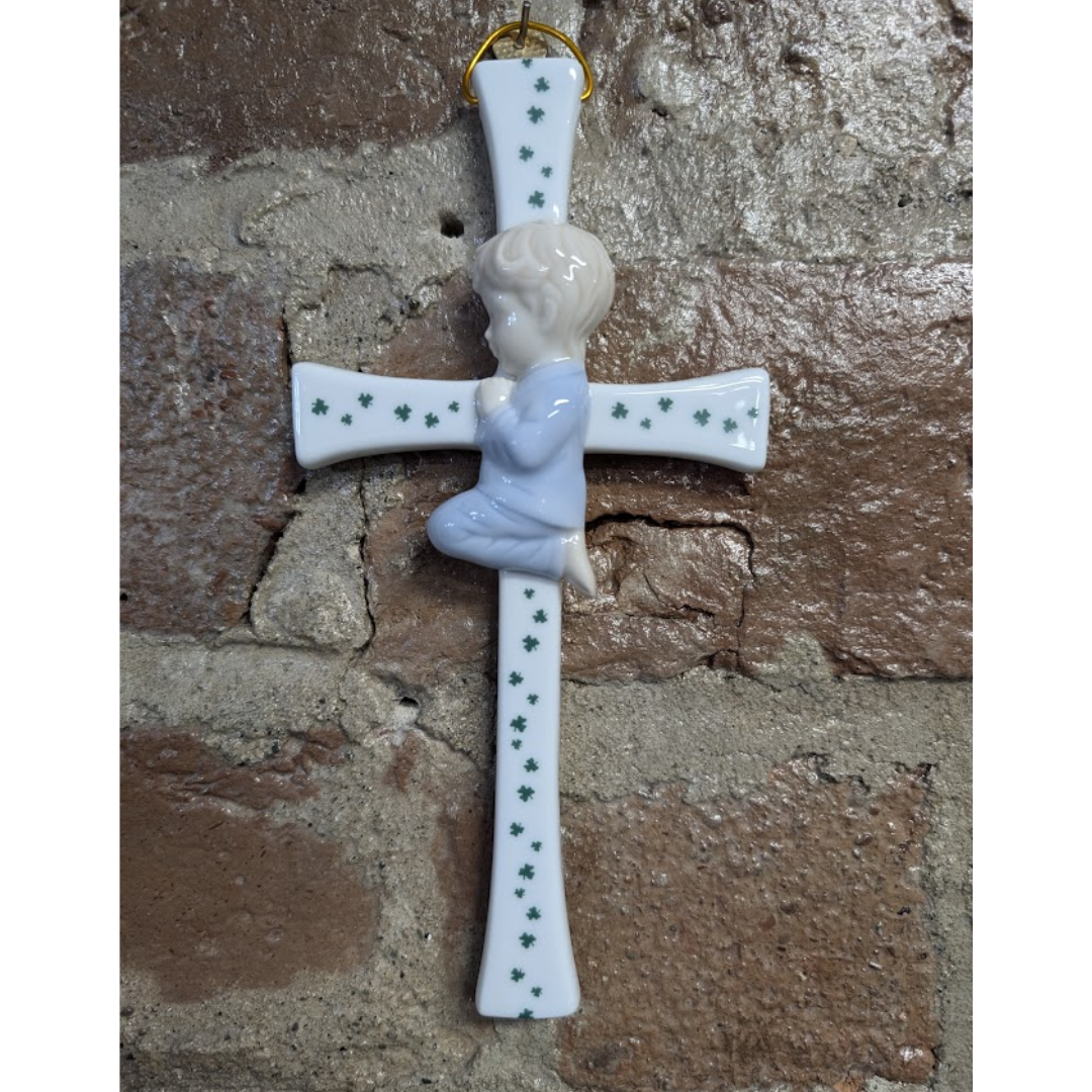 CBE, Inc. Porcelain Shamrock Cross - Boy Praying