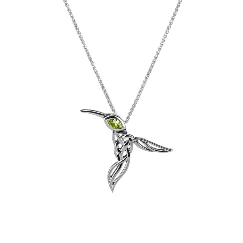 Keith Jack Silver Hummingbird Pendant - Peridot