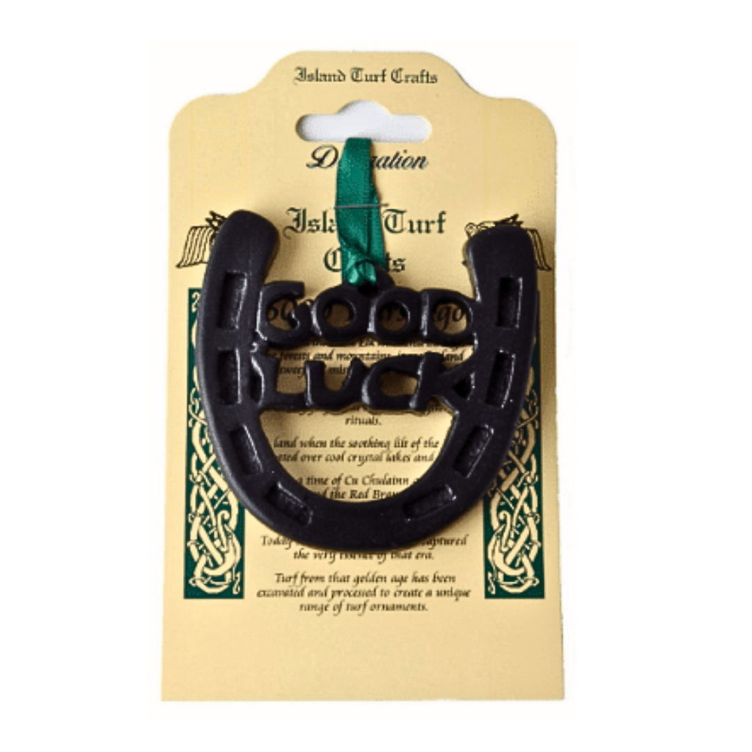 Island Turf Crafts Black Bog Lucky Horseshoe Ornament