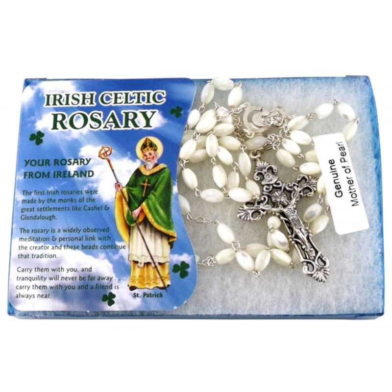 JC Walsh Rosary Beads:  Mother of Pearl