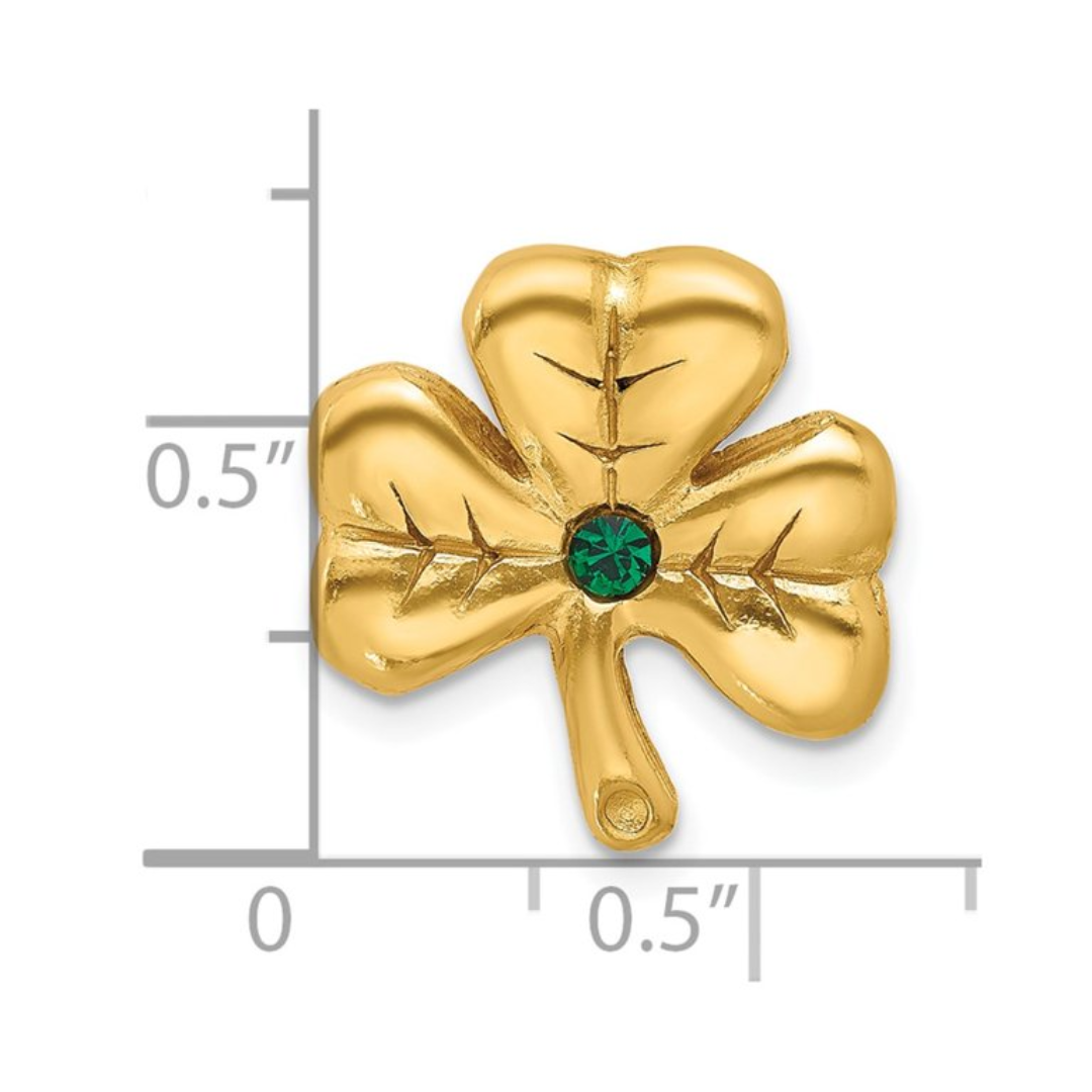 Cathedral Art Shamrock Lapel Pin with Emerald