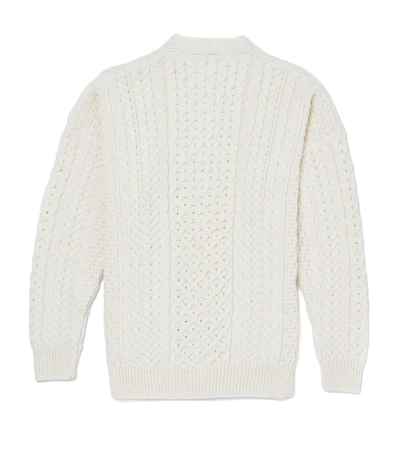 Aran Woollen Mills Wool V-Neck Natural Cardigan