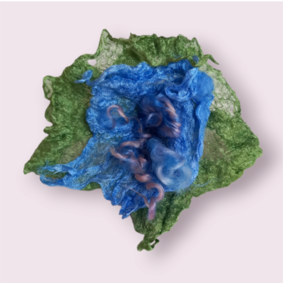 Jayne Gillan Designs Kells Bay Flower Brooch: Teal/Green