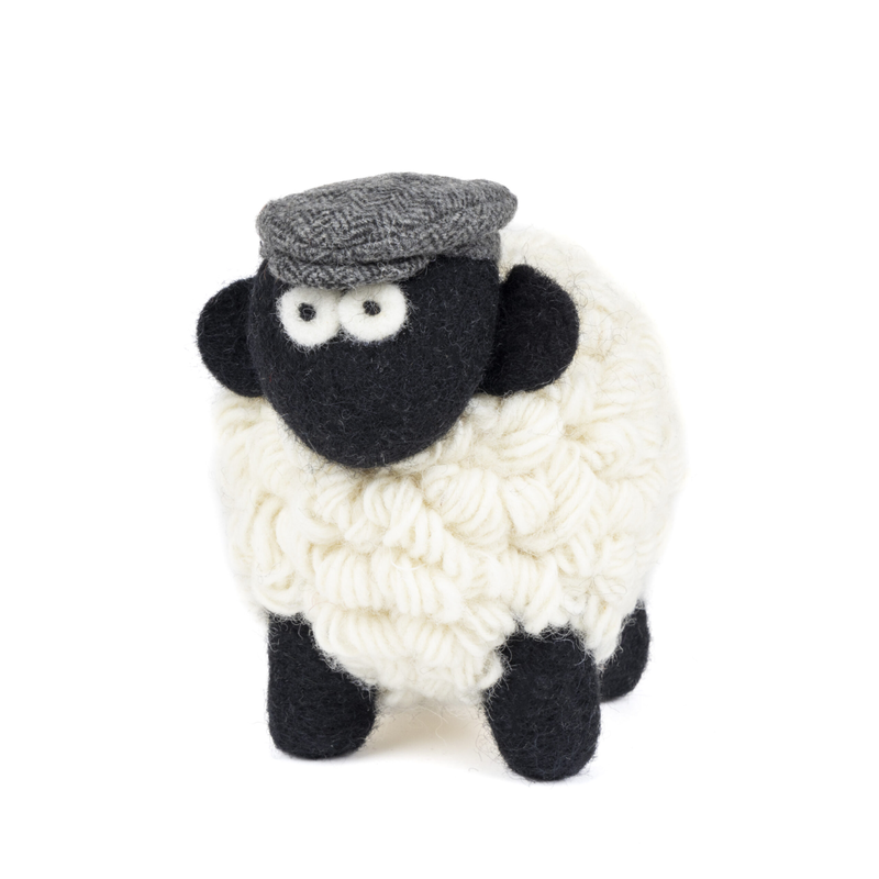 Erin Knitwear Handmade Wool Sheep Grey Flat Cap(Lg)