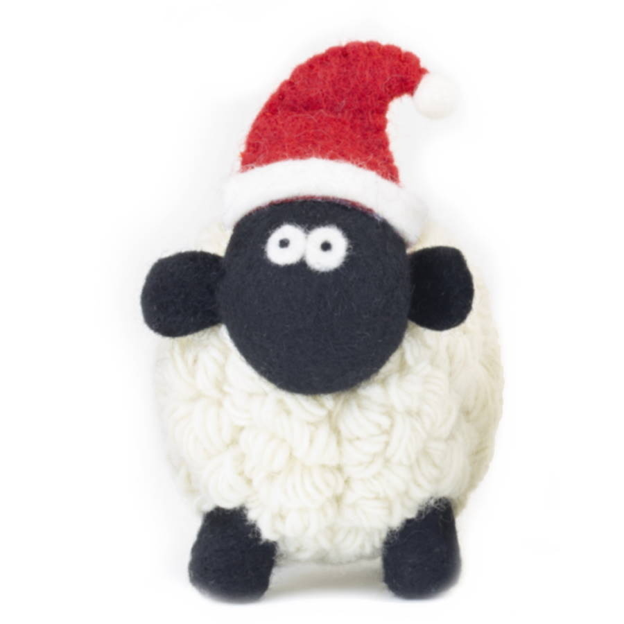 Erin Knitwear Handmade Wool Sheep Santa Hat