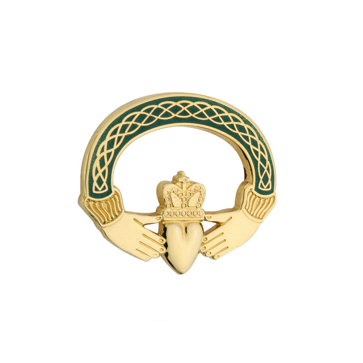 Solvar Celtic Claddagh Brooch - Green